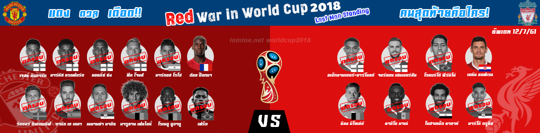 Red War in World Cup 2018   Last Man Standing